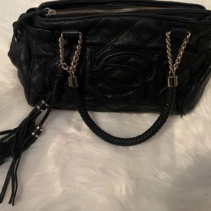 Bebe black tote with gold hardware